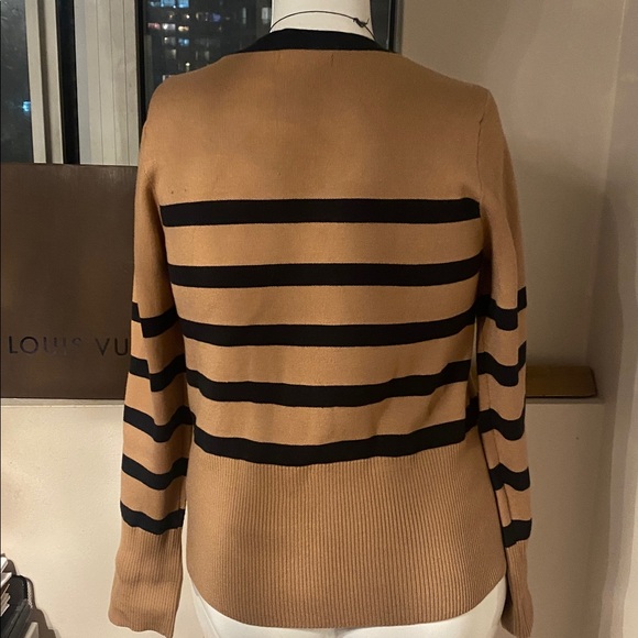 Striped Button-Up Cardigan Sweater L - Picture 4 of 10